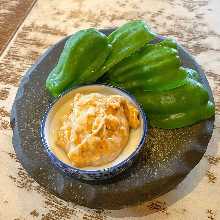 Green pepper ohitashi (boiled and seasoned)