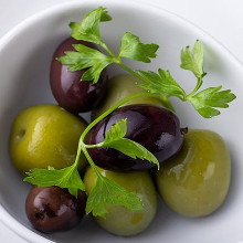 Assortment of fresh Sicilian olives
