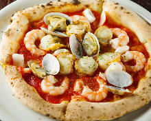 Seafood pizza