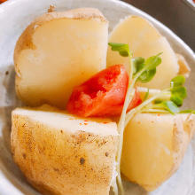 Baked potato with spicy cod roe and butter