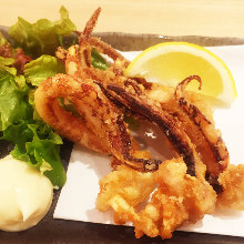 Fried squid legs