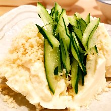 Chilled tofu with peanuts and salt