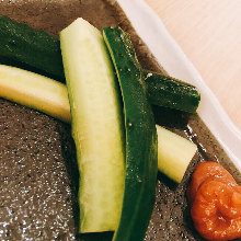 Ume (pickled plum) with cucumber