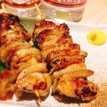 Chicken skin skewer