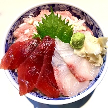NEGITORO, lean tuna, and Japanese amberjack rice bowl
