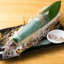 Live squid sashimi Live squid sashimi