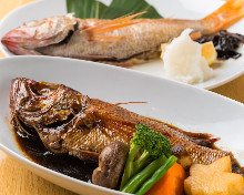 Rosy seabass, salted and grilled or boiled Rosy seabass, salted and grilled or boiled