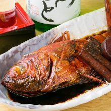 Simmered whole splendid alfonsino