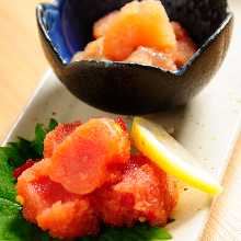 Assorted dishes of cod roe, 2 kinds