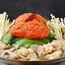 Marinated cod roe and offal hotpot