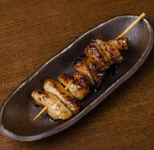 Chicken skin skewer