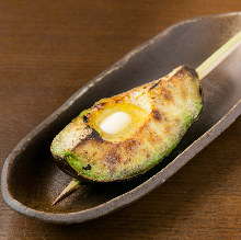 Grilled avocado skewer