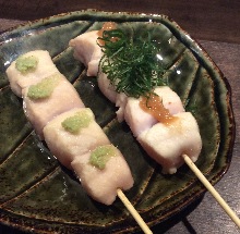 Chicken tenderloin skewer with wasabi