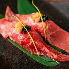 lean beef nigiri sushi lean beef nigiri sushi