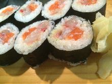 Seafood futomaki sushi rolls