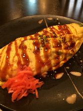 Yakisoba noodle omelet