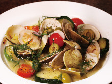 Orient clams steamed in wine