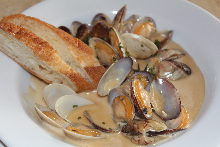 Manila clams steamed in white wine