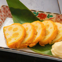 Mustard-stuffed lotus roots