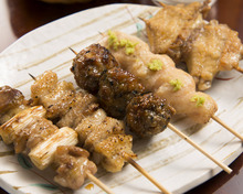 Assorted grilled chicken skewers, 5 kinds