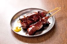 Grilled pork liver skewer