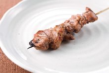 Grilled pork cheek skewer