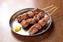 Grilled pork skirt steak skewer