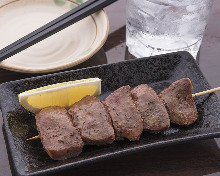 Grilled pork tongue skewer