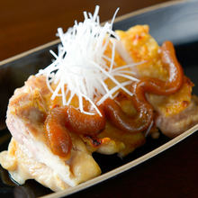 Salted and grilled locally raised chicken Salted and grilled locally raised chicken