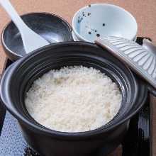 Kamataki Gohan (rice in a metal pot)