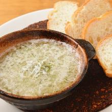 Whitebait ajillo with baguette