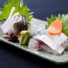 Japanese pickled mackerel sashimi