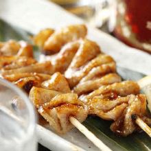 Chicken skin skewer