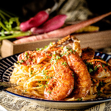 Shrimp and crab creamy bisque pasta