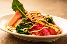 Vegetable and fresh fish Carpaccio