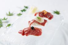 Edible raw beef