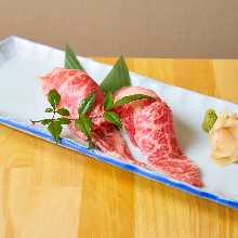 Wagyu beef nigiri sushi