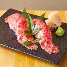 Wagyu beef nigiri sushi