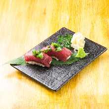 Horse meat sushi