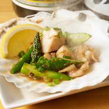 Scallops and soy sauce