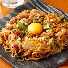 Sukiyaki with yakisoba noodles