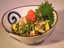 Food dressed with ponzu