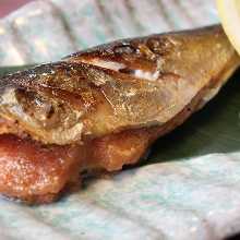 Sardines and marinated cod roe