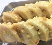 Mustard-stuffed lotus roots