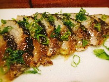 Seared pickled mackerel