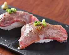 Seared wagyu beef loin sushi