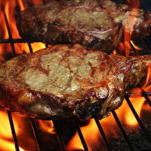 Charcoal grilled meat