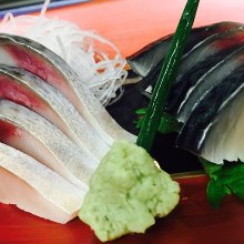 Japanese pickled mackerel sashimi