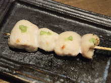 Chicken tenderloin skewer with wasabi