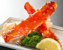 Seared red king crab